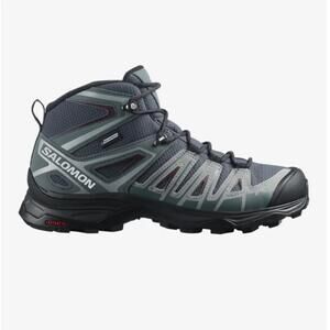 NEW SALOMON women's x ultra pioneer mid cswp hiking shoes in ebony/stormyweather